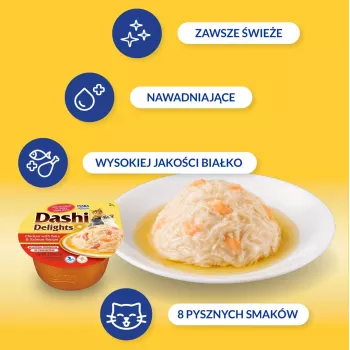 INABA Dashi Delights Caldo de pollo, atún y salmón - Snack para gatos - 70 g