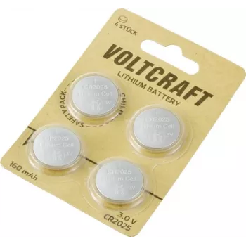 Voltcraft Pila de botón CR 2025 3 V 160 mAh Litio pack de 4 LM2025 VC-12629380