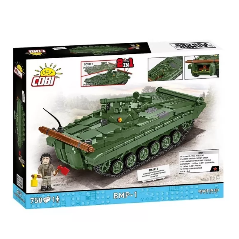 Set de construcción Cobi Blocks BMP-1 758 piezas – modelo a escala de bloques