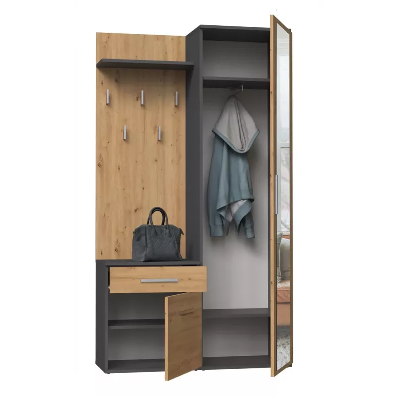 Armario recibidor Top e shop GARD DUO ANT/ART KPL — 2 puertas batientes, tablero de partículas, 1000×350×1800 mm