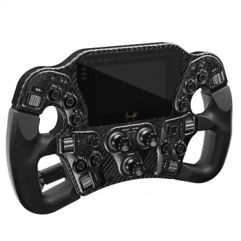 Volante de sim racing Asetek Invicta 4.3 LCD — volante con force feedback y pantalla de 4,3 pulgadas