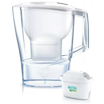 Jarra filtrante de agua BRITA Aluna Transparente Blanca — 2,4 l total / 1,4 l filtrada, MAXTRA, apta para lavavajillas