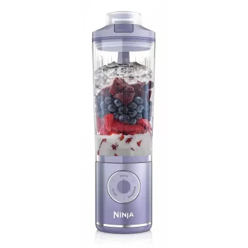 Batidora portátil Ninja BC251EULD — recipiente de 0,57 L, batería 11,1 V, cuchillas de acero inoxidable, lavanda/transparente