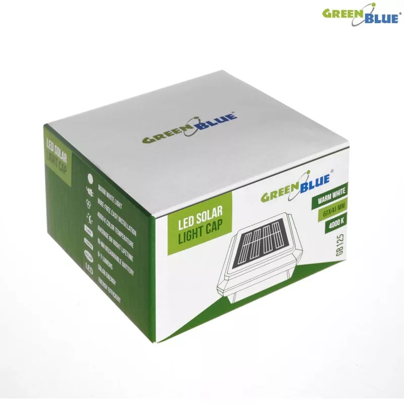 Lámpara solar para valla GreenBlue GB125 LED 6040 — luminaria exterior LED solar para la valla