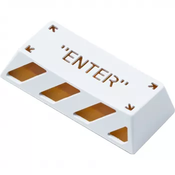 Enter Aluminum Alloy Artisan Keycap, Tecla blanca/naranja