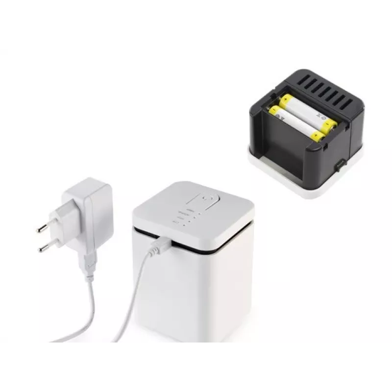 Stylies Elara COP000850 difusor de aromas, 1,3 W, para habitaciones de hasta 15 m², 2 niveles de velocidad, temporizador, alimentación por USB/pilas/adaptador, 74 x 74 x 100 mm, blanco