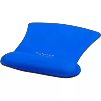 Alfombrilla de ratón ergonómica Delock con reposamuñecas azul 255 x 207 mm (12699)