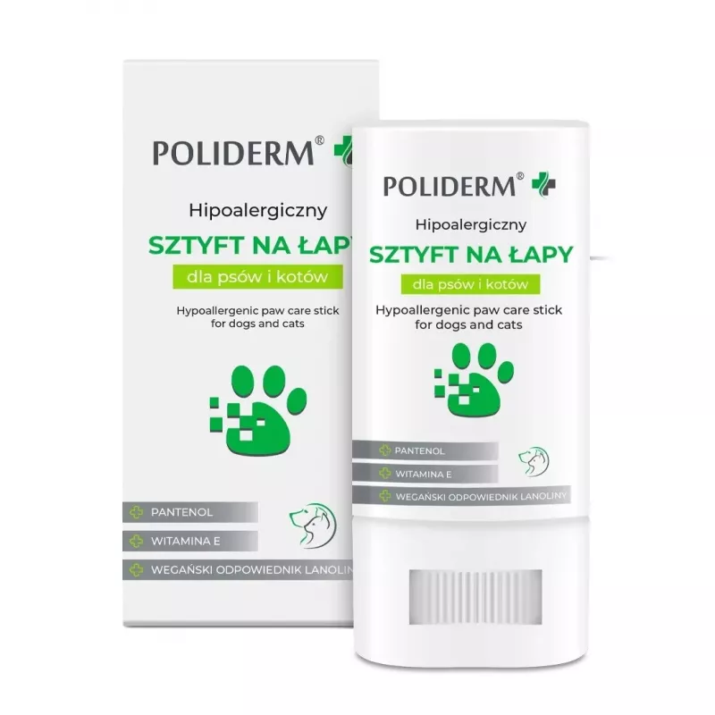Bálsamo para patas JM Sante POLIDERM hipoalergénico 14,5 g — protección de patas para perros y gatos