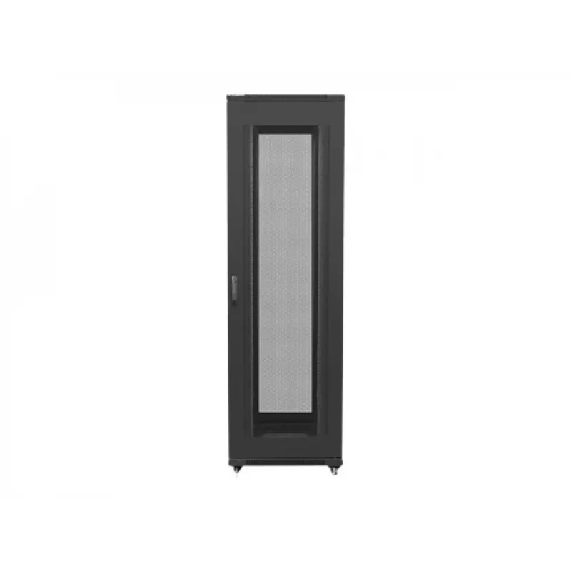 Armario rack Lanberg FF01-8042-23B de suelo de 19 pulgadas 42U 800x1000 mm, puerta de malla perforada, flat pack, negro