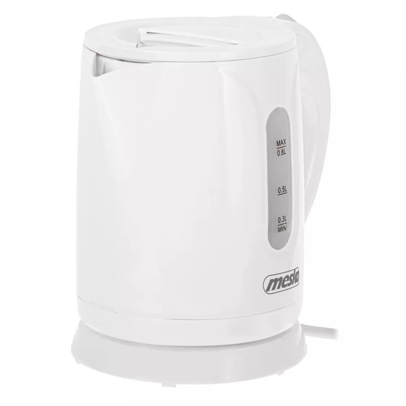 Mesko Hervidor de agua | MS 1376 | Eléctrico | 850 W | 0,8 L | Plástico | Base giratoria 360° | Blanco