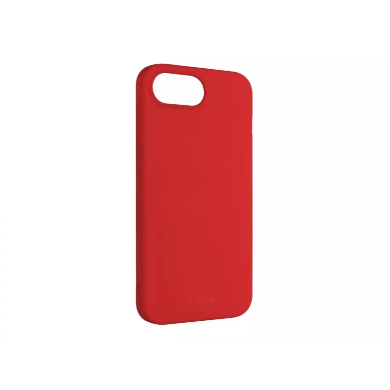 Tapa trasera para móvil FIXED para Apple iPhone 16e, goma, rojo, funda protectora fina