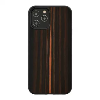 Funda para móvil Man and Wood para iPhone 12 Pro Max – ébano negro, carcasa rígida protectora