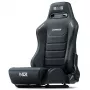 Asiento de carreras tipo baquet con respaldo ajustable Next Level Racing ERS3 Elite Premium — cuero sintético negro, respaldo reclinable, compatible con montaje en cockpit y suelo