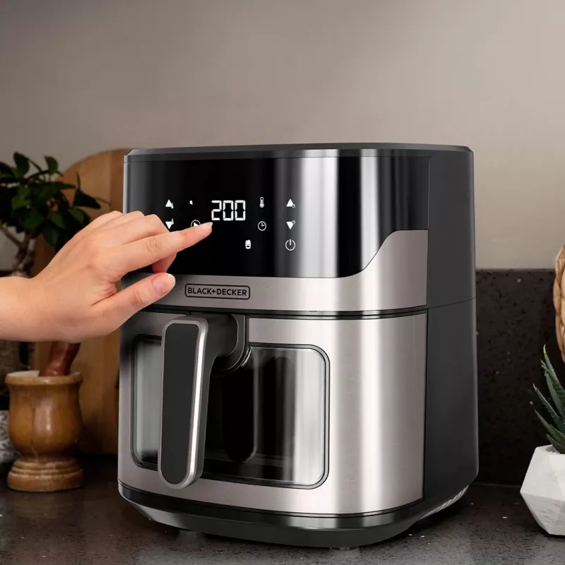 Freidora Black & Decker BXAF6500E 6,5 L, 1600 W, control táctil digital, 8 programas, 80–200 °C