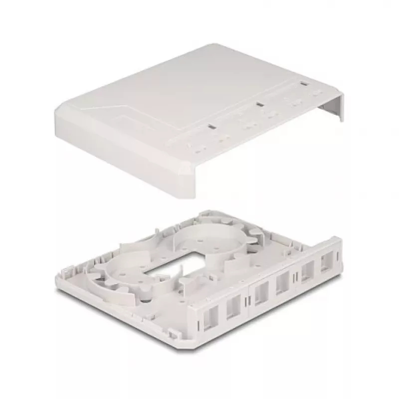 Caja de superficie Keystone DeLOCK 67052 para módulos de fibra óptica, 6 puertos, blanca