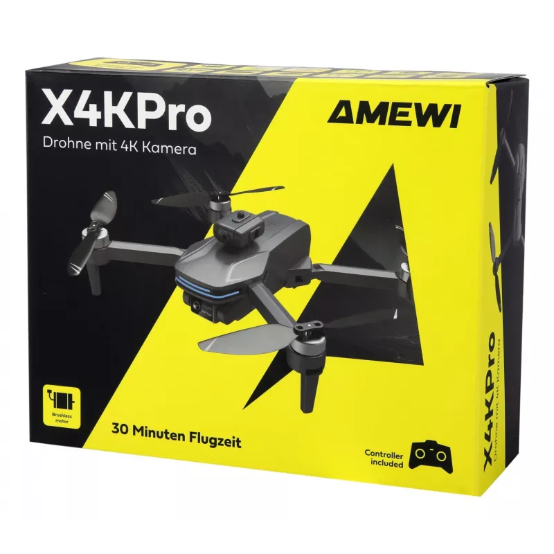 Amewi X4KPro, 4 rotores, 3840 x 2160 píxeles, 1500 mAh, Gris