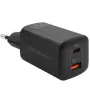 Qoltec 50766 cargador para dispositivos móviles portátil, consola portátil, batería externa, smartphone, smartwatch, tablet negro de carga rápida CA para interiores