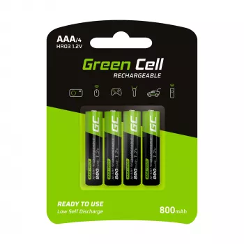Batería recargable Grün Cell GR04 AAA NiMH 1,2 V 800 mAh 4 uds.