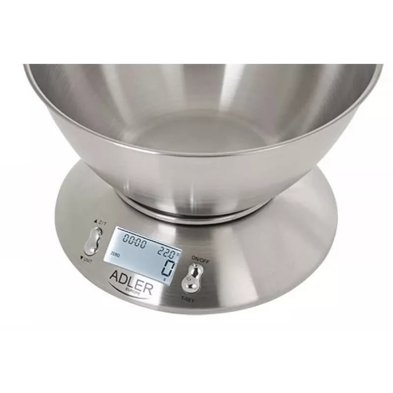 Báscula de cocina electrónica Adler AD 3134 acero inoxidable redonda