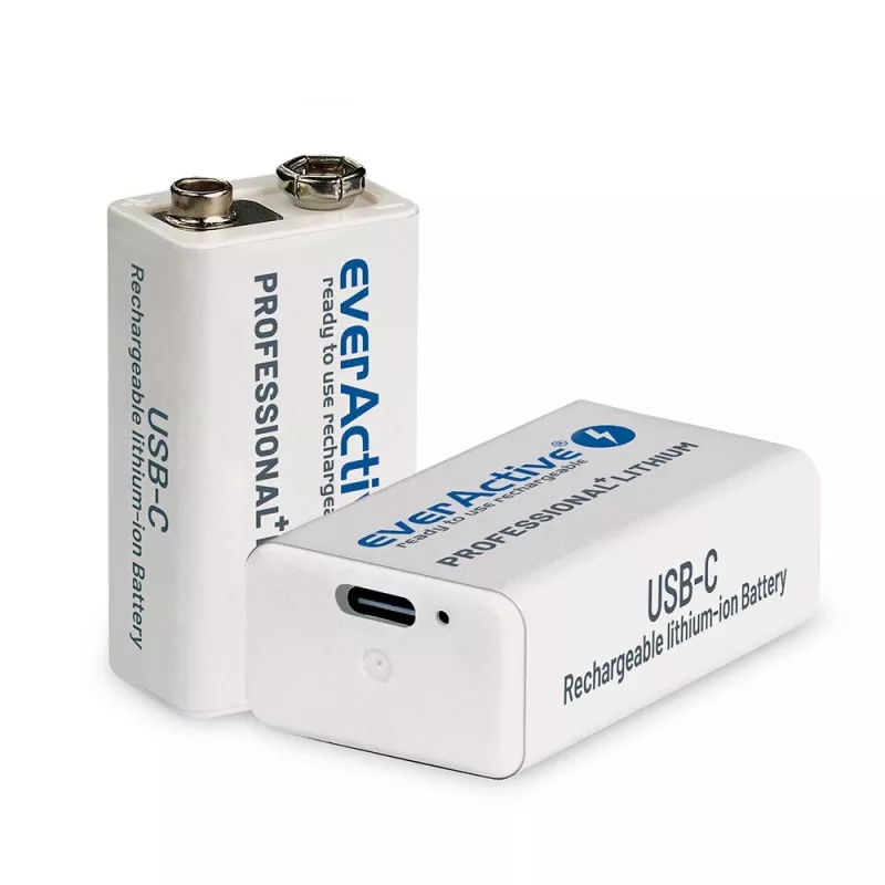 Batería recargable everActive 6F22/9V Li-ion 550 mAh con USB TYPE C