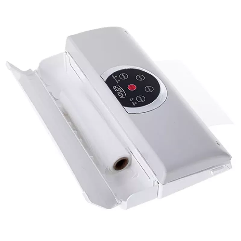 Envasadora al vacío Adler AD 4503, 130 W, vacío -750 a -800 mbar, conector Type-C, gris/blanco