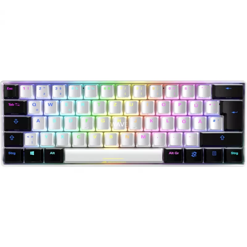 SKILLER SGK50 S4, teclado gaming blanco/negro, distribución PT, Kailh Red