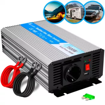 Extralink OPIP-1500W convertidor de tensión de onda sinusoidal pura, de 12 V a 230 V, 1500 W