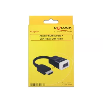 Adaptador de cable de vídeo HDMI Type A VGA D-Sub + 3,5 mm DeLOCK 65587
