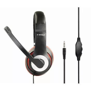 Auriculares gaming con cable GEMBIRD MHS-03-BKRD — binaurales, circumaurales, 3,5 mm, cable de 1,8 m, rojo/negro