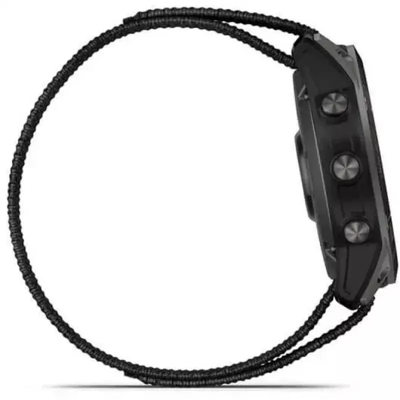 Reloj inteligente Garmin Enduro 2 Sapphire Solar 35 mm, pantalla táctil MIP de 1,4" 280 x 280, 32 GB, GPS, Wi-Fi, caja de titanio DLC Carbon Grey, correa negra
