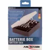 Ansmann Battery Box 48 Caja de baterías para 24x AA, 16x AAA y 4x 9V, Negro/Transparente