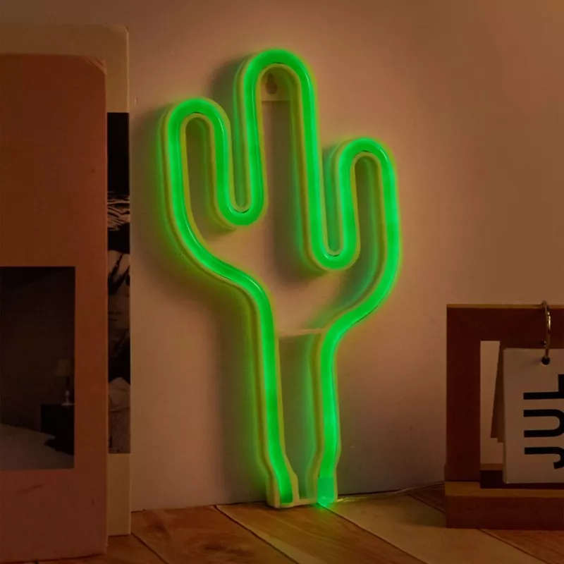 Luz de neón MANTA SNL74GN Verde cactus — letrero de neón decorativo, modelo SNL74GN