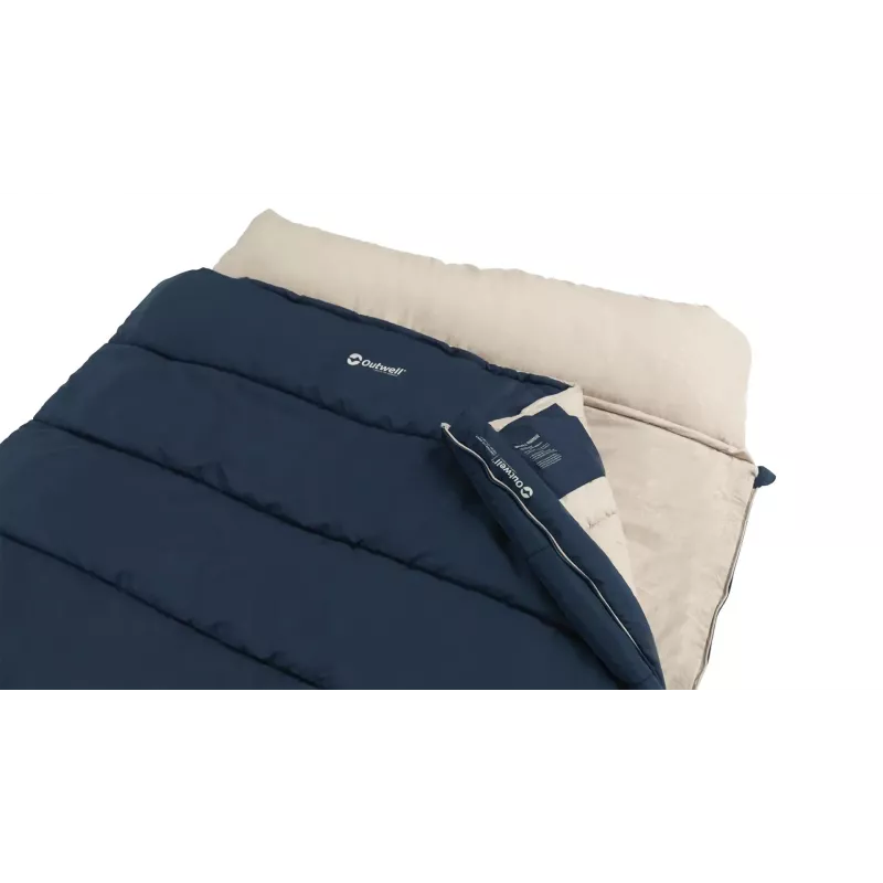 Saco de dormir Outwell Contour Lux Double rectangular poliéster, 1450×2200 mm, altura máxima del usuario 190 cm, azul