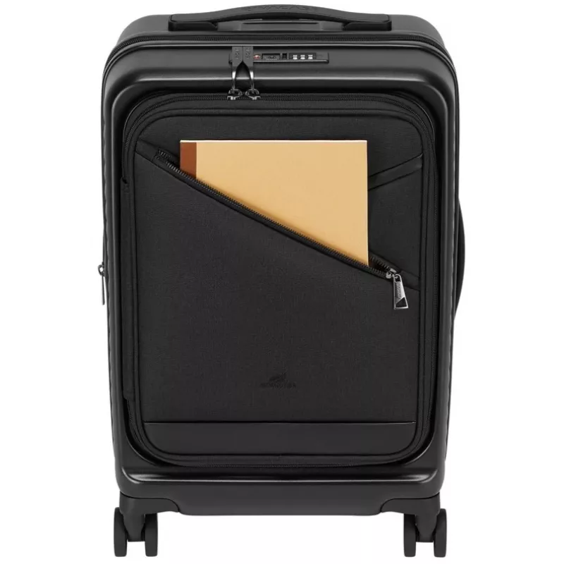 Maleta de cabina Rivacase 8180 Clark ECO – equipaje de mano, carcasa rígida, negro