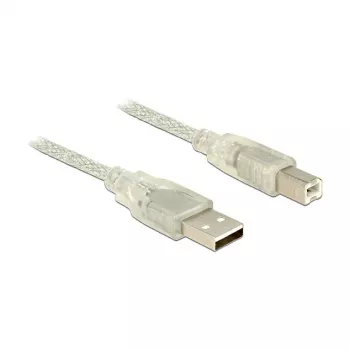 Cable USB DeLOCK 83892 USB 2.0 1 m USB A USB B transparente