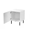 Mesita de noche Cama Meble JUNGLE 53,5×40,5×44 cm blanco mate, MDF y aglomerado, patas negras, set de 2