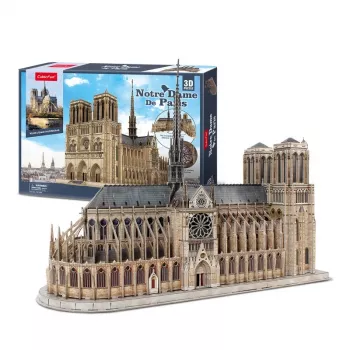 Puzle 3D CubicFun Notre Dame, 293 piezas, maqueta a escala de la catedral