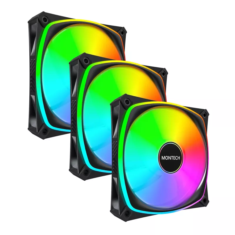 MONTECH RX120 PRO negro 120mm ARGB pack de 3