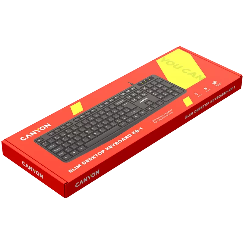 Teclado con cable CANYON KB-1 distribución UK negro