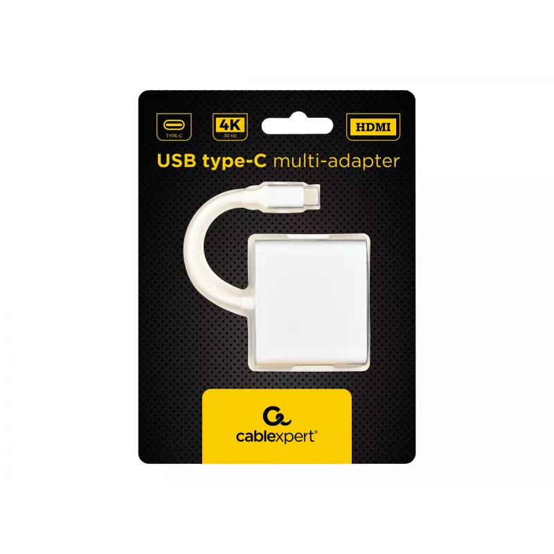 Adaptador gráfico USB GEMBIRD A-CM-HDMIF-02-SV, salida HDMI, hasta 3840×2160, plateado, 58,5×51×11,6 mm
