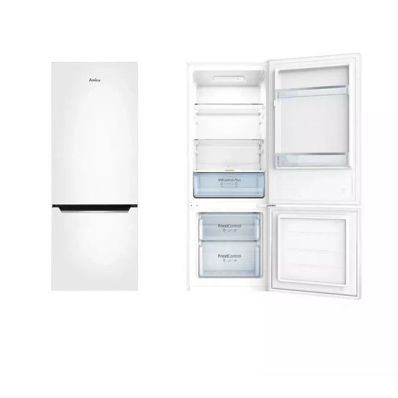 Amica FK244.4(E) frigorífico combi de libre instalación, congelador inferior, frigorífico de 153 l, congelador de 52 l, FrostControl, clase energética E