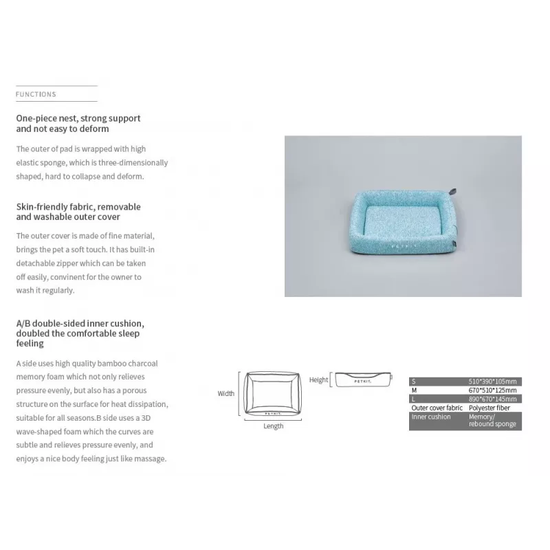 PETKIT | Cama para mascotas Deep Sleep All Season L | Verde