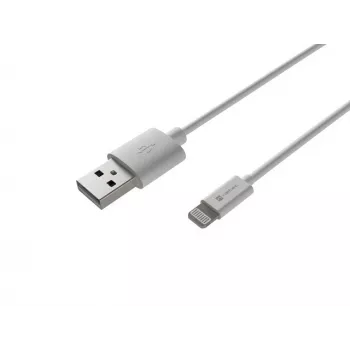Cable Lightning Natec Prati (macho)->USB-A (macho) 2 m MFi blanco NKA-2149