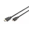 Digitus ASSMANN - Cable de vídeo/audio - HDMI - 30 AWG - Mini-HDMI, 19 pines (M) - HDMI, 19 pines (M) - 3 m - Doble aislamiento - Negro (AK-330106-030-S)