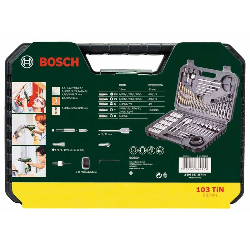 Set de accesorios Bosch V-Line 103 uds. — set de accesorios de brocas y puntas Bosch de 103 piezas