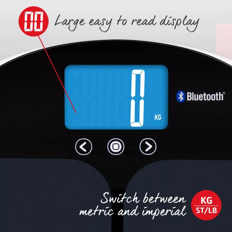 Báscula de baño Salter 9192 BK3R Curve Bluetooth Smart Analyzer