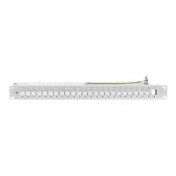 Rutenbeck 23900000 Soporte de módulos para 24 tomas UM-real Cat.6a, 19 pulgadas, gris claro RAL 7035
