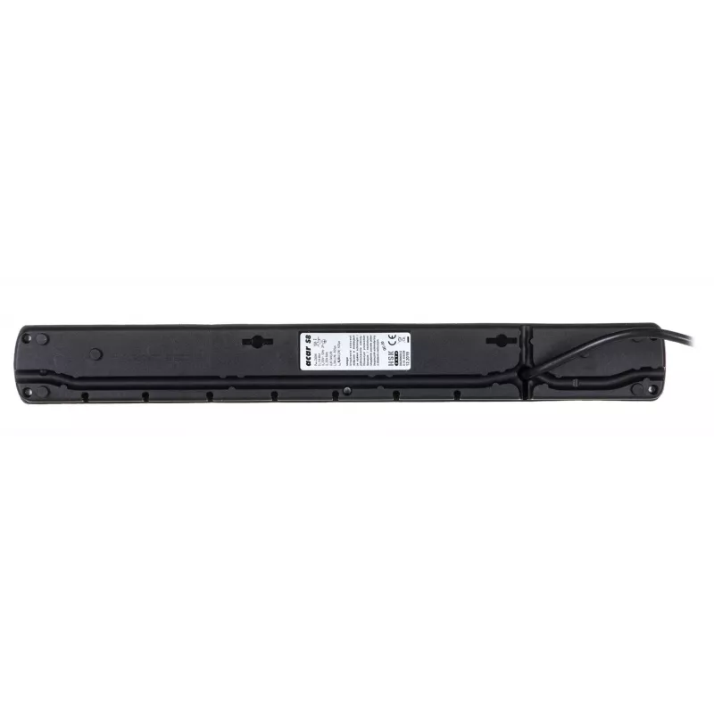 Regleta con interruptor: 8 tomas, cable de 1,5 m, negro