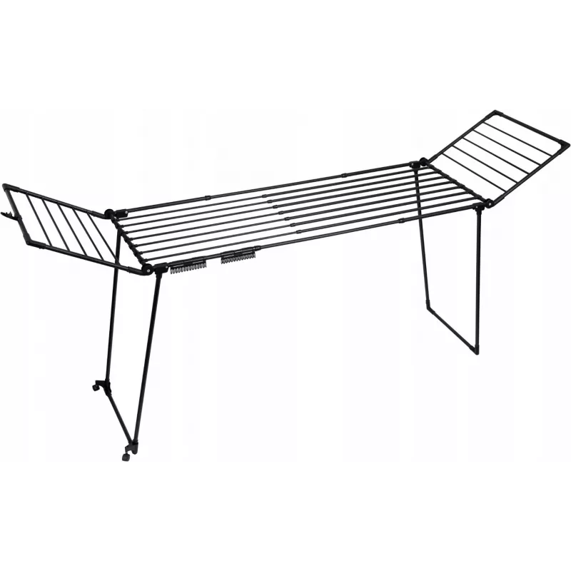 Tendedero PROMIS MONZA extensible grande negro - plegable de pie, H1160mm B2600mm T6000mm
