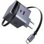 UGREEN X615 cargador rápido GaN de 65W con 1x USB-C, 1x USB-A y cable retráctil (modelo 65825)